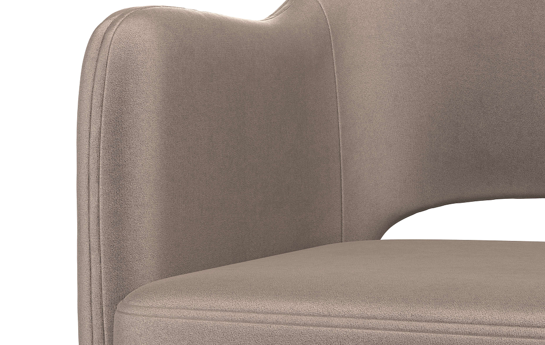 Стул Берта Т велюр конфетти мокко/Цвет металл белый